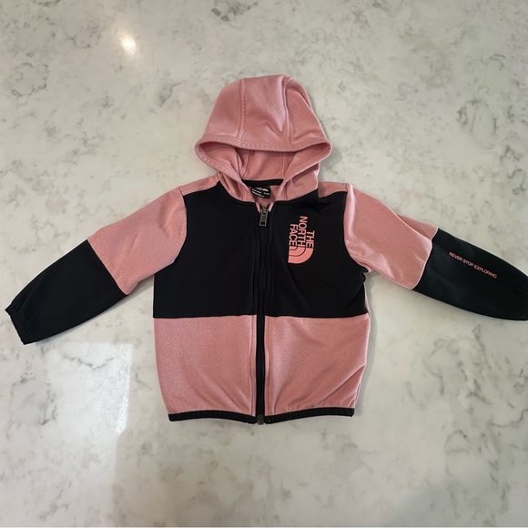 The North Face Pink and Black Toddler Glacier Full Zip Hoodie. Size 18-24m - Picture 1 of 12